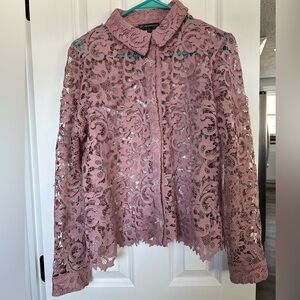 Adrianna Papell lace button down.